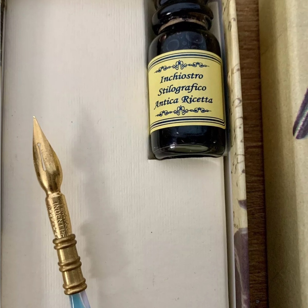 Vintage Murano Glass Calligraphy Pen & Ink Set NEW - Picture 6 of 11